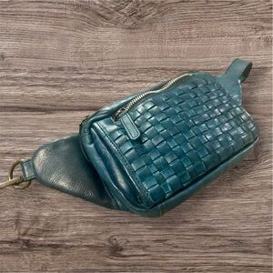 Valencia Holland Belt Bag Leather Woven Fanny Pack /Sling Bag
